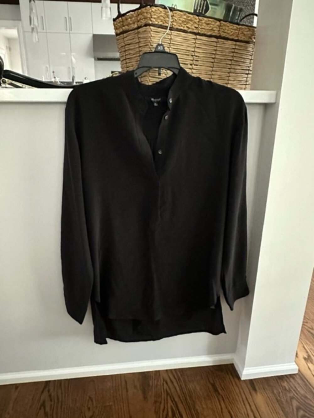 Madewell Black Silk Blouse XS